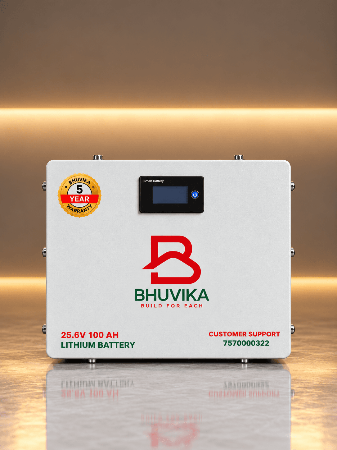 BHUVIKA SOLAR 25.6 V 100Ah LiFePO₄ Battery