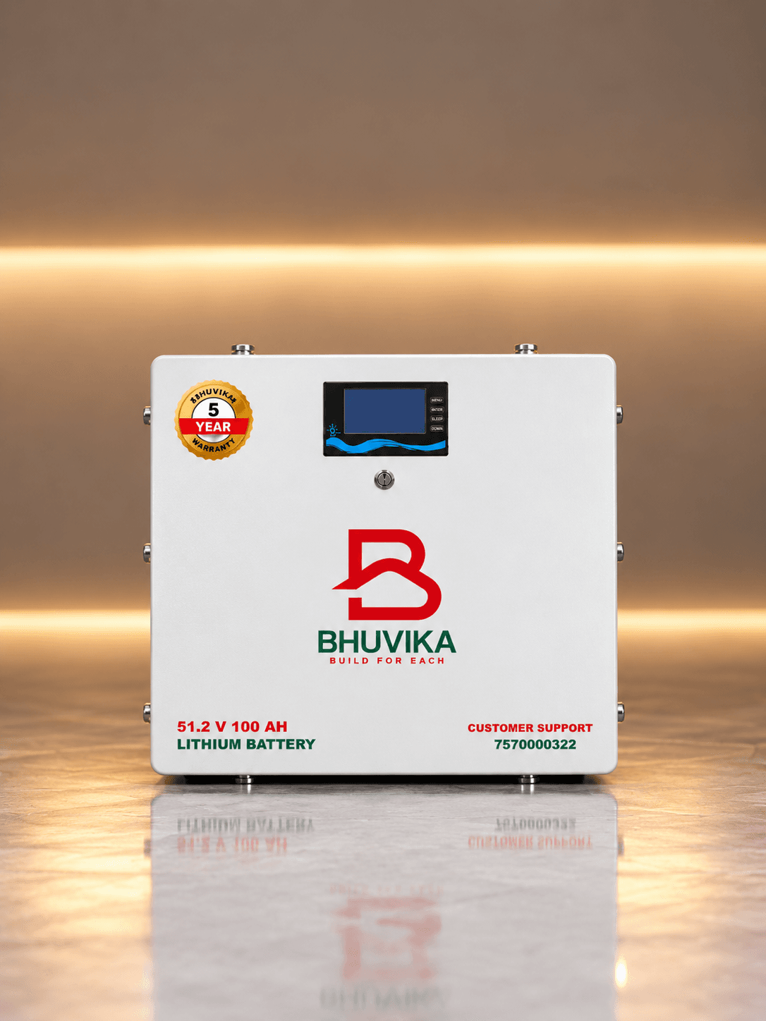 BHUVIKA SOLAR 51.2V 100Ah LiFePO₄ Battery